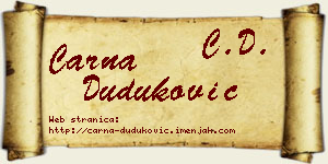 Čarna Duduković vizit kartica